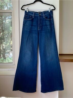 MOTHER The Tomcat Roller Wide-Leg Jeans Groovy Dark Blue 28